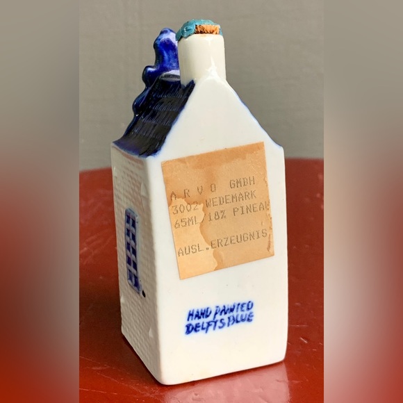 Vintage Hand Painted Ceramic  Delfts Blue Figural House Building Bottle - Picture 6 of 11